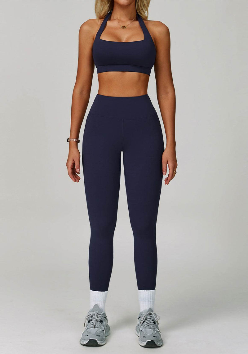 Activewear Set with Halter Sports Bra and Legging