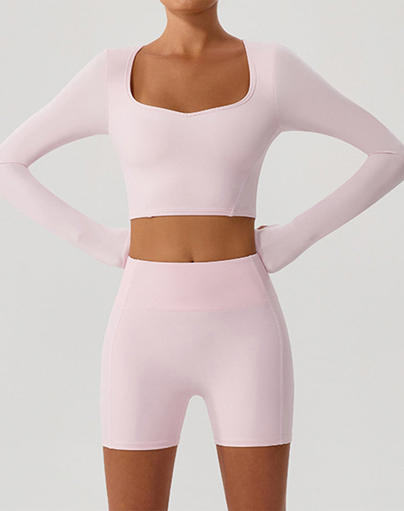 Slim Fit Yoga Long Sleeve Crop Shirt