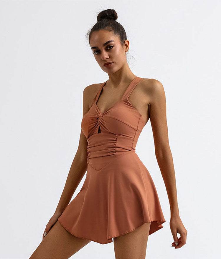 Cross Back Tennis Dress with Built Short