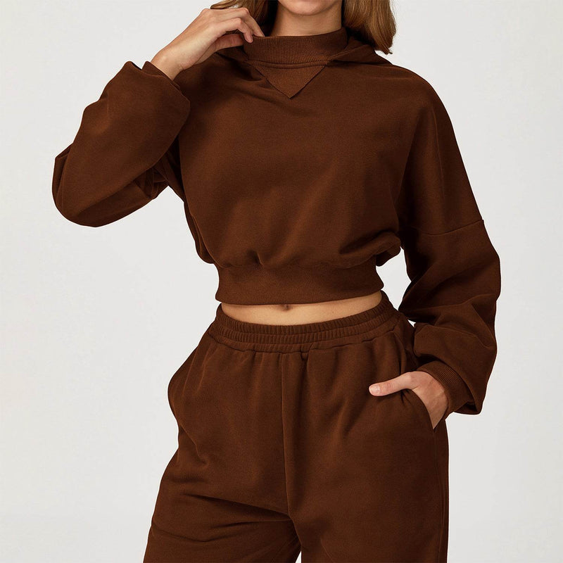 Long Sleeve Crop Sweatshirt Casual Hoodie