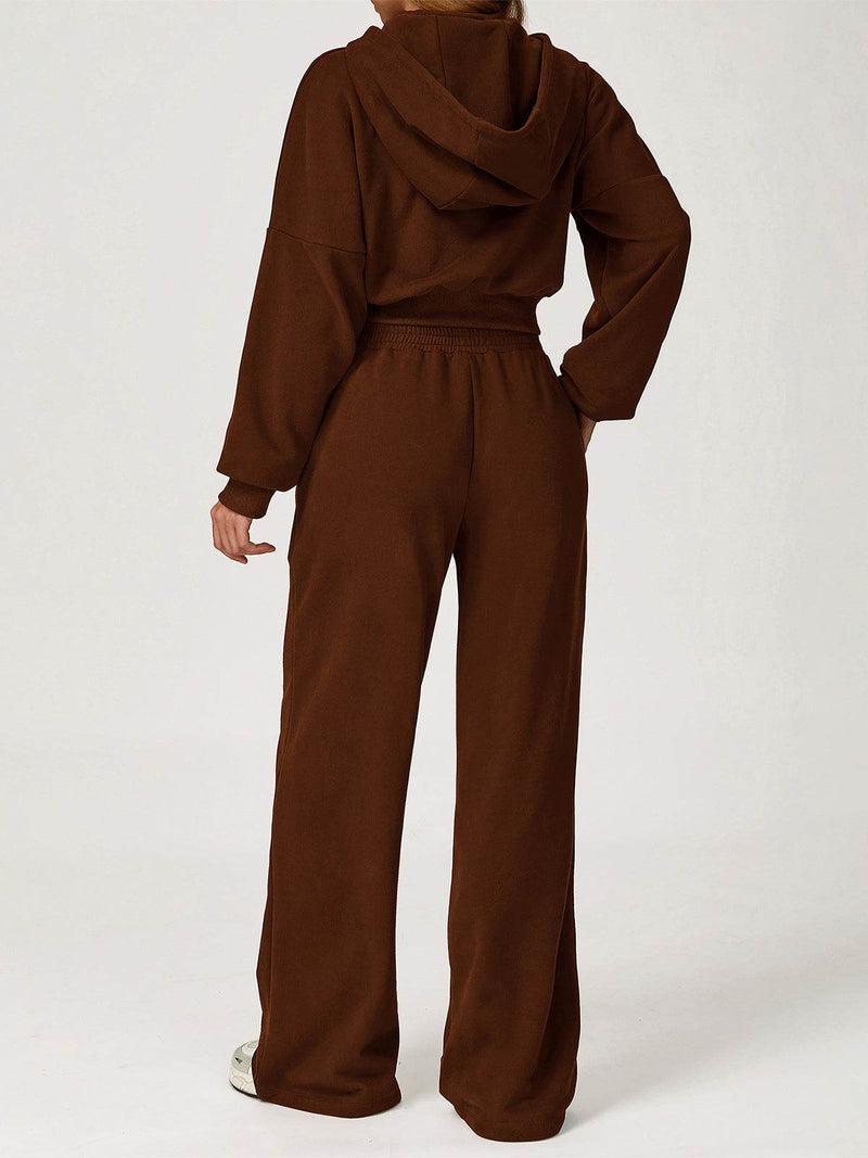 Sport Set with Long Sleeve Crop Sweatshirt and Sweatpant