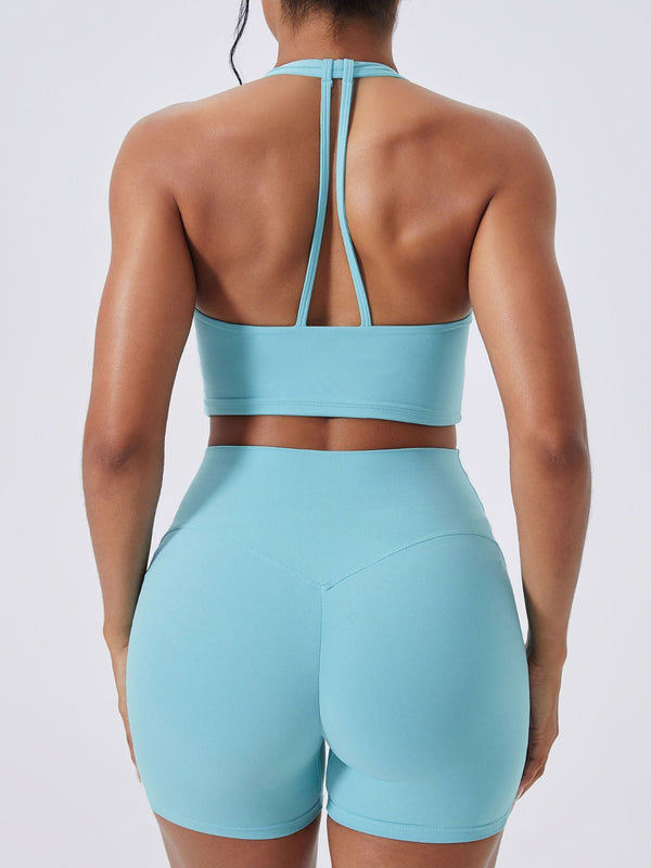 Twisted Cutout Athletic Crop Top with Breathable Design