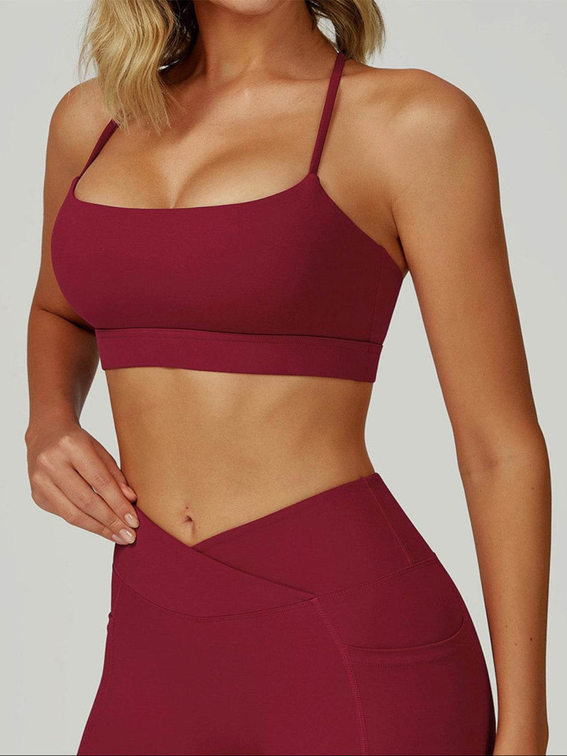 Cross Back Yoga Bra with Removable Chest Pad