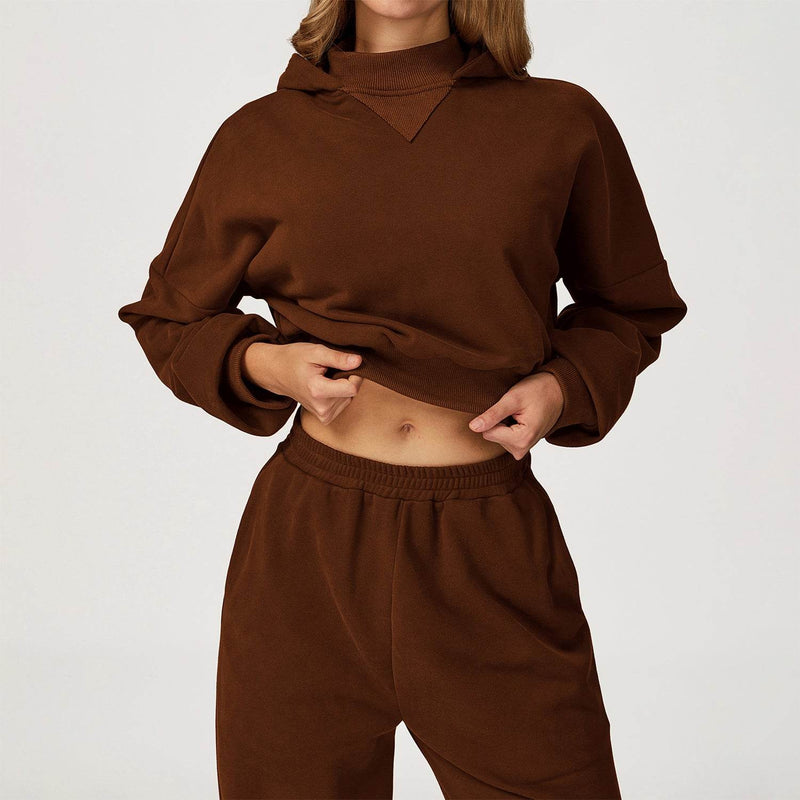 Long Sleeve Crop Sweatshirt Casual Hoodie