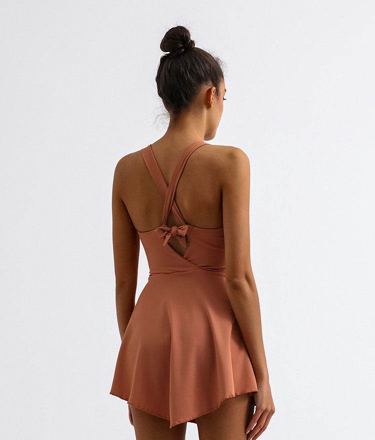 Cross Back Tennis Dress with Built Short