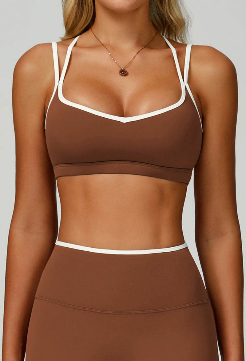 Double Shoulder Straps Sports Bras with Removable Chest Pad