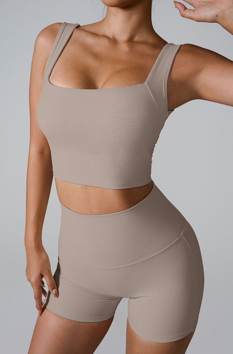 Sleeveless Square Neck Athletic Crop Tank Top