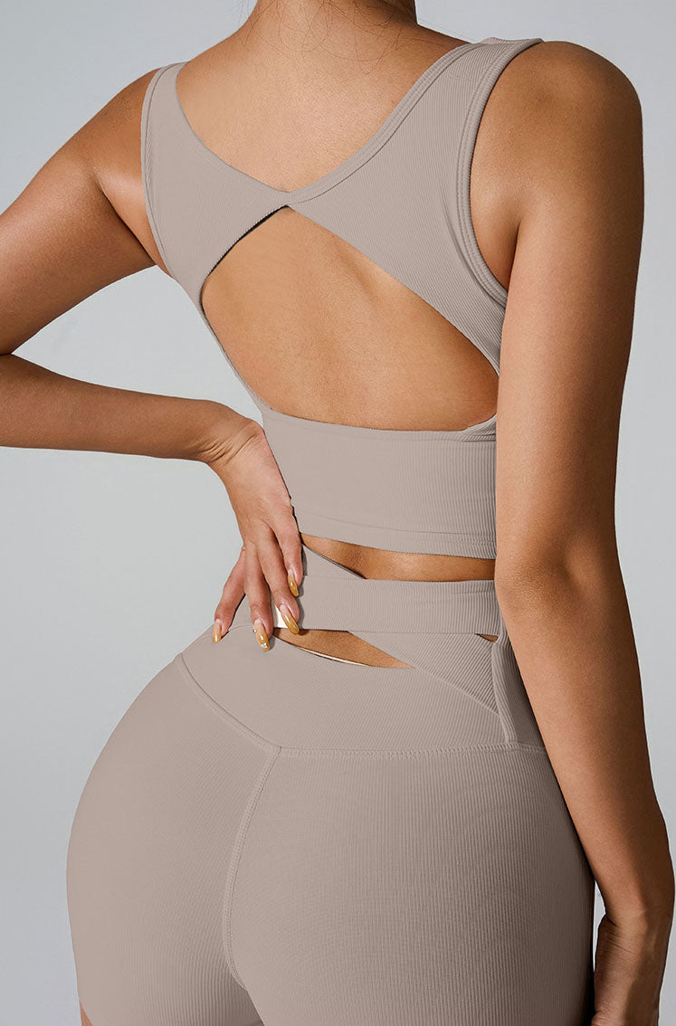 Sleeveless Square Neck Athletic Crop Tank Top