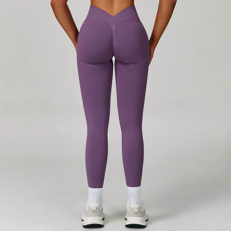 V Back High Waist Biker Legging