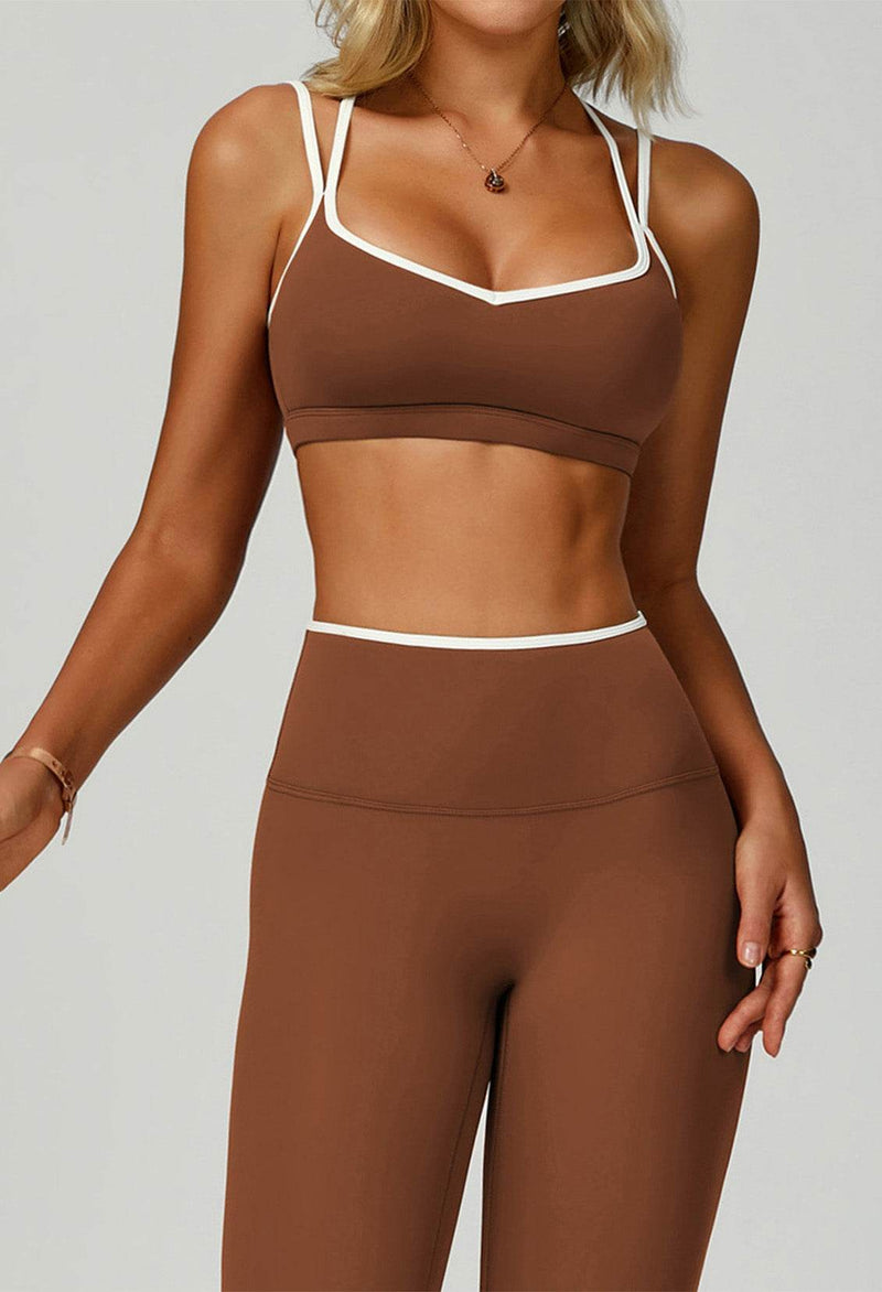 Double Shoulder Straps Sports Bras with Removable Chest Pad