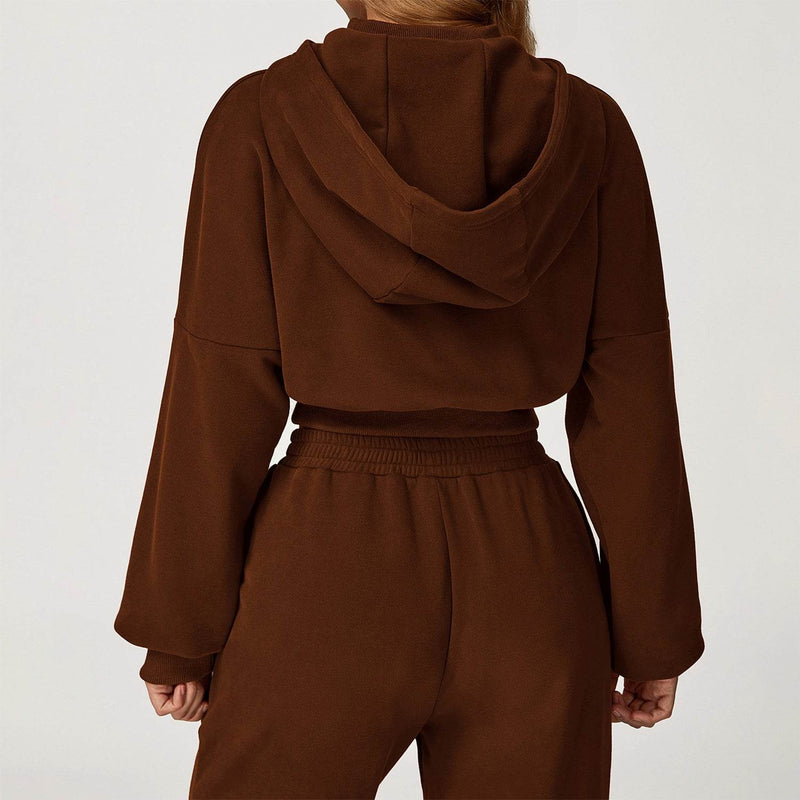 Long Sleeve Crop Sweatshirt Casual Hoodie