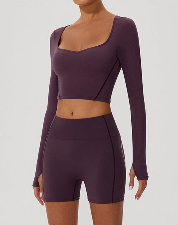 Slim Fit Yoga Long Sleeve Crop Shirt