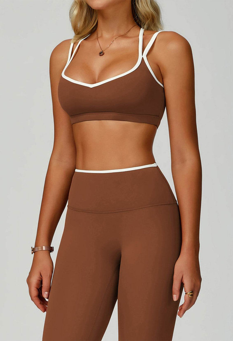 Double Shoulder Straps Sports Bras with Removable Chest Pad