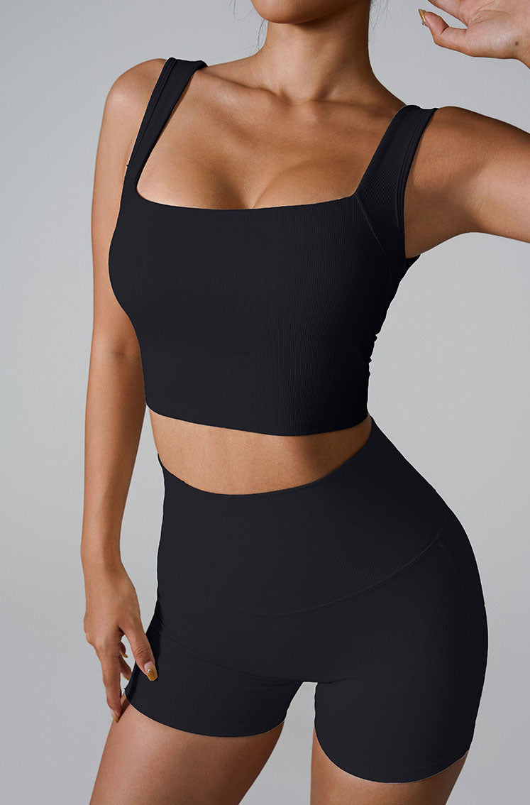 Sleeveless Square Neck Athletic Crop Tank Top