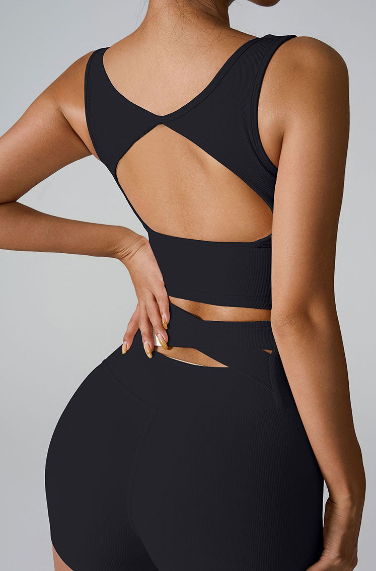 Sleeveless Square Neck Athletic Crop Tank Top