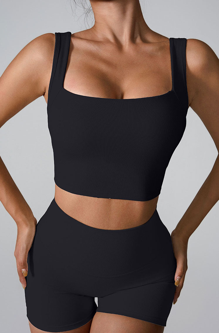 Sleeveless Square Neck Athletic Crop Tank Top