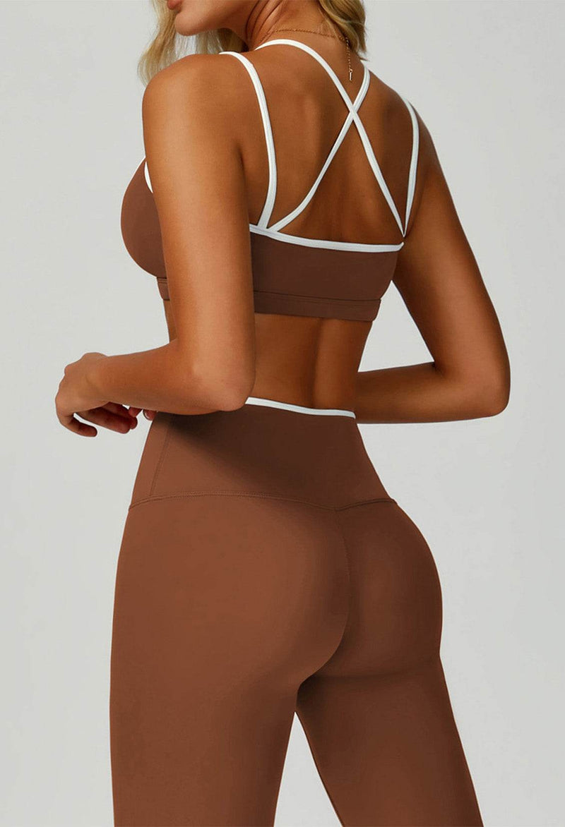 Double Shoulder Straps Sports Bras with Removable Chest Pad