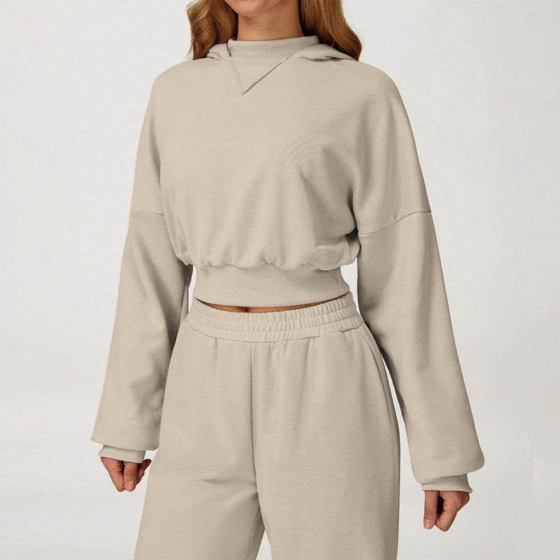 Long Sleeve Crop Sweatshirt Casual Hoodie