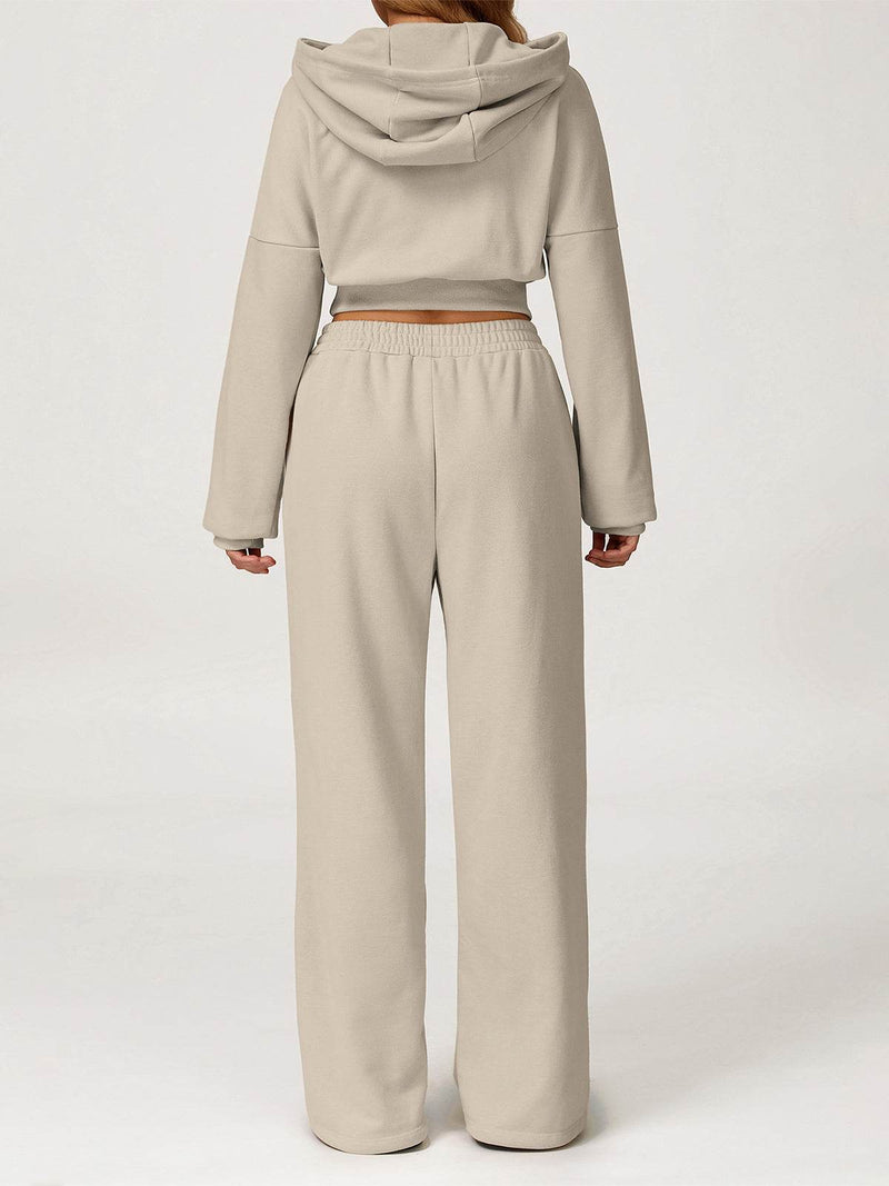 Sport Set with Long Sleeve Crop Sweatshirt and Sweatpant