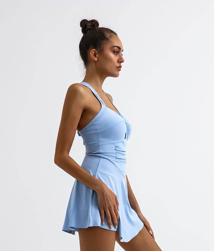 Cross Back Tennis Dress with Built Short