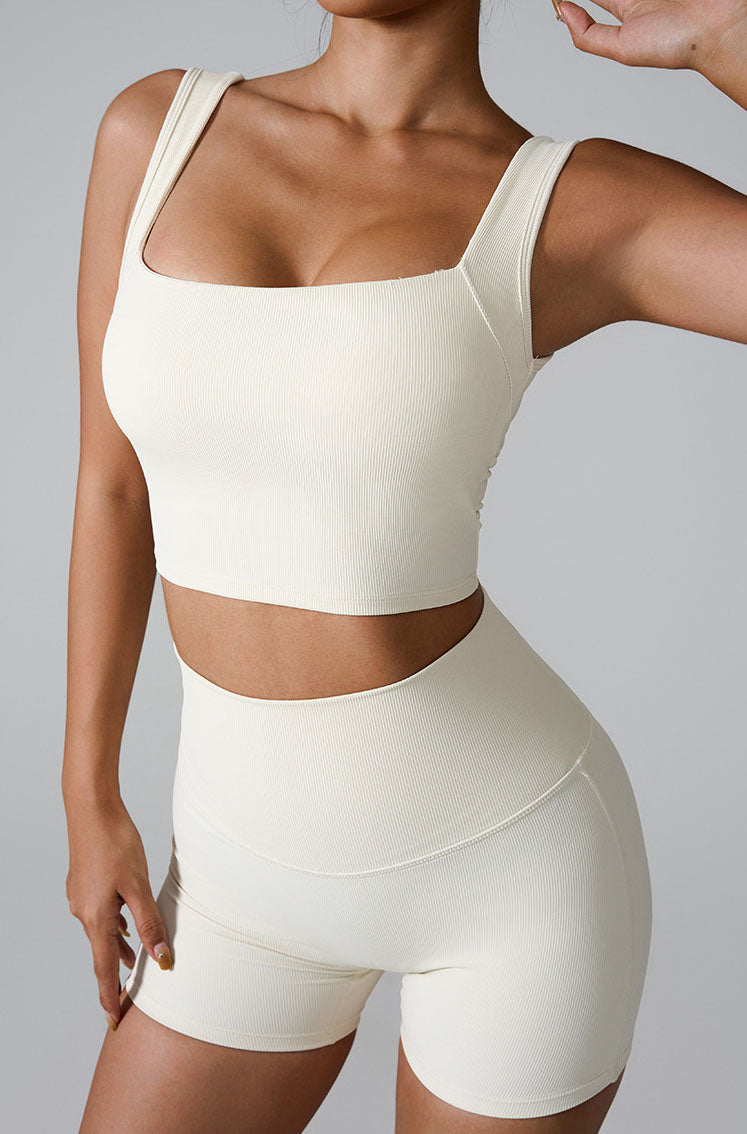Sleeveless Square Neck Athletic Crop Tank Top