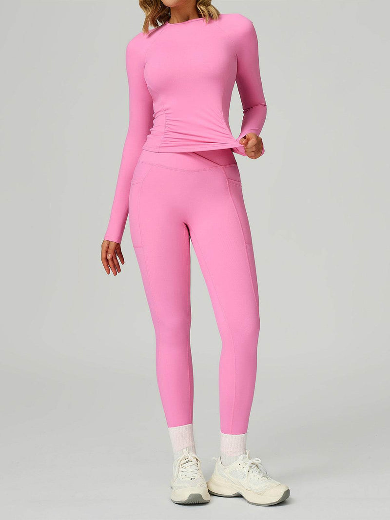 Sport Set with Long Sleeve Crew Neck T-Shirt and Legging