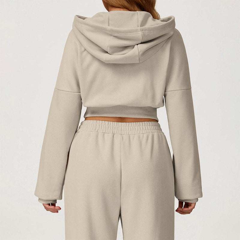 Long Sleeve Crop Sweatshirt Casual Hoodie