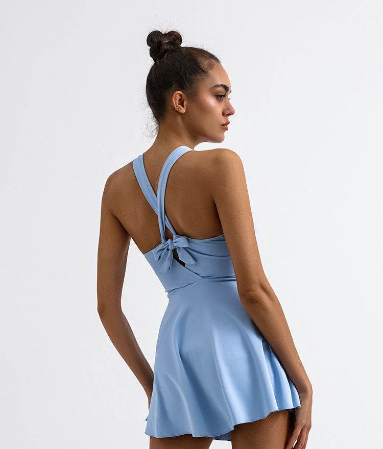 Cross Back Tennis Dress with Built Short