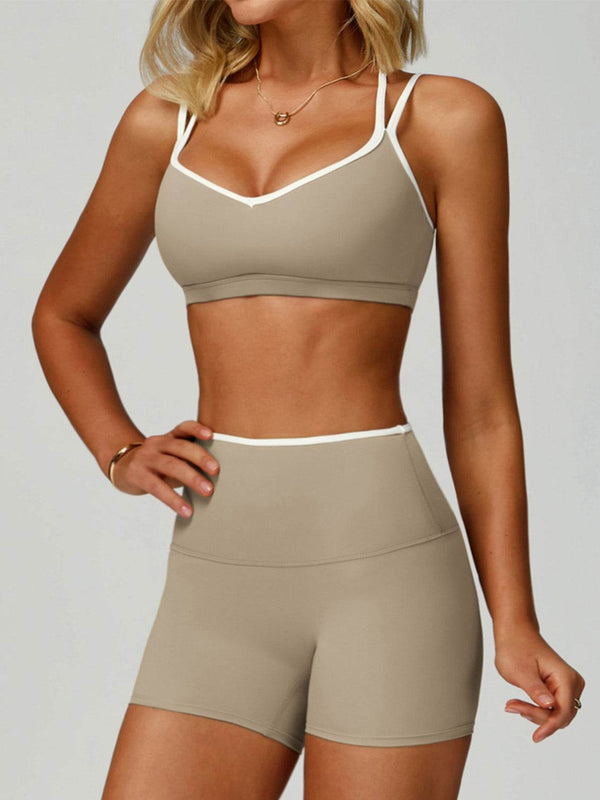 Double Shoulder Straps Sports Bras with Removable Chest Pad