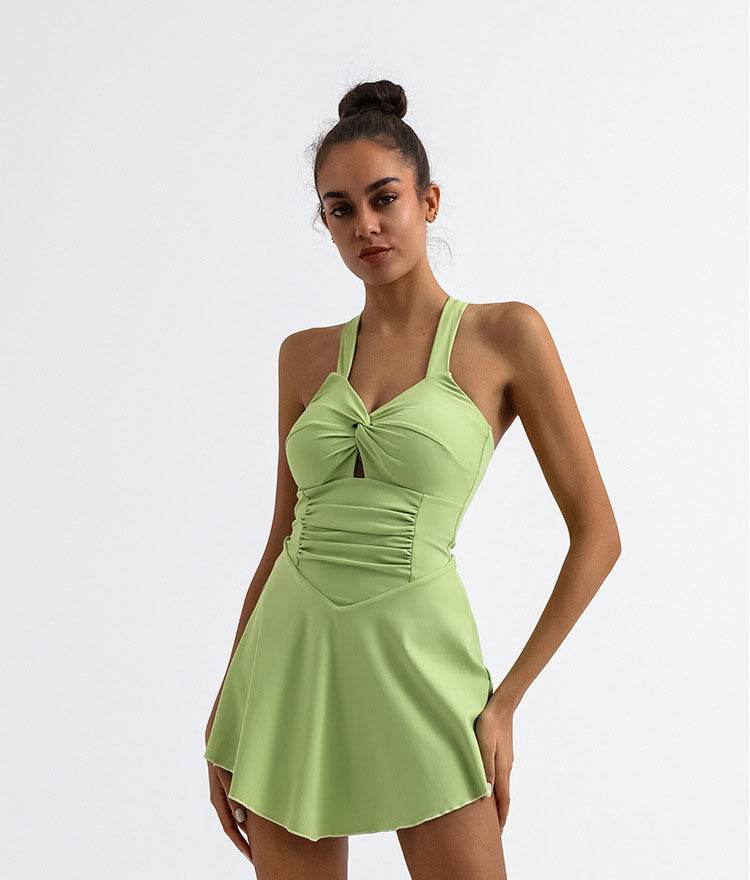 Cross Back Tennis Dress with Built Short