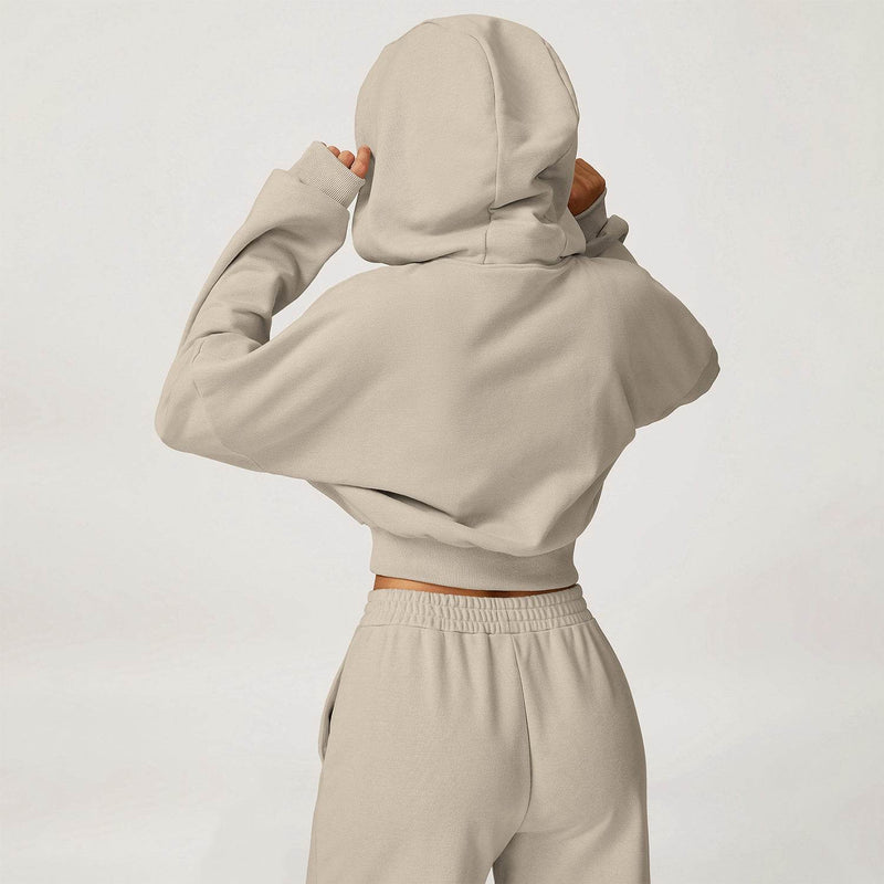 Long Sleeve Crop Sweatshirt Casual Hoodie