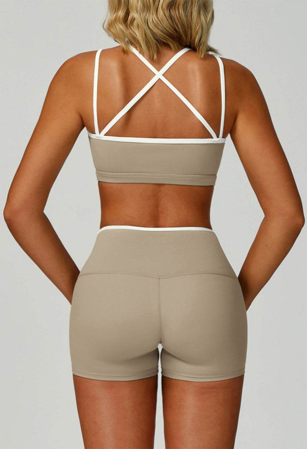 Double Shoulder Straps Sports Bras with Removable Chest Pad