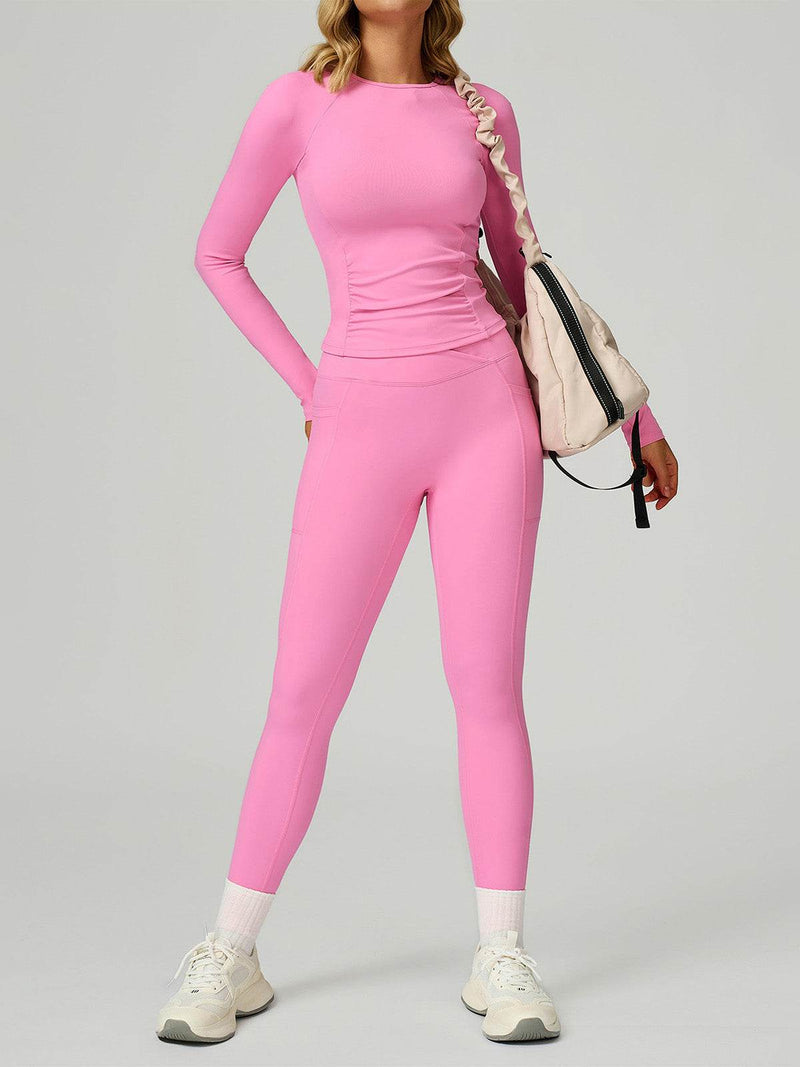 Sport Set with Long Sleeve Crew Neck T-Shirt and Legging