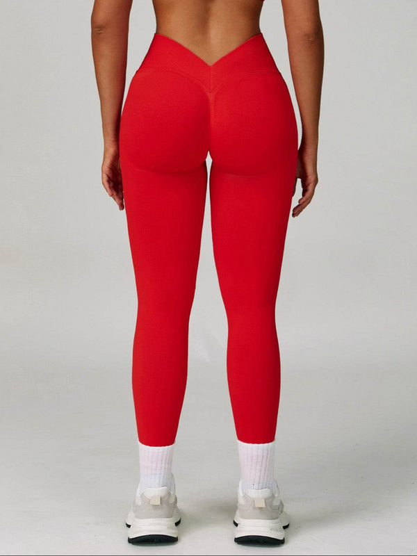 V Back High Waist Biker Legging