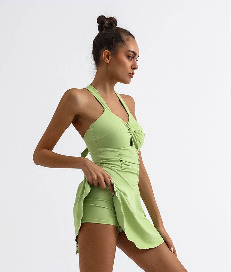 Cross Back Tennis Dress with Built Short
