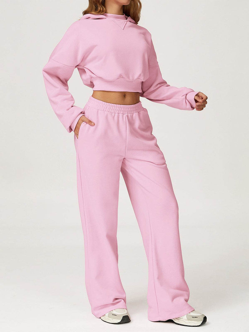 Sport Set with Long Sleeve Crop Sweatshirt and Sweatpant