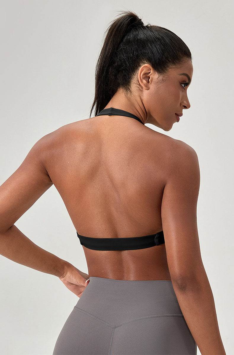 Twist Front Halter Straps Sports Bra