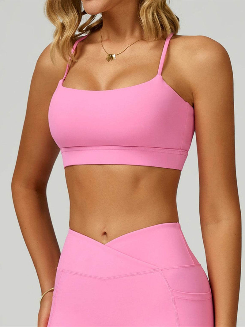 Cross Back Yoga Bra with Removable Chest Pad