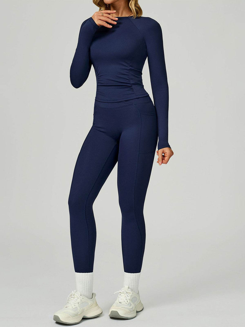 Sport Set with Long Sleeve Crew Neck T-Shirt and Legging