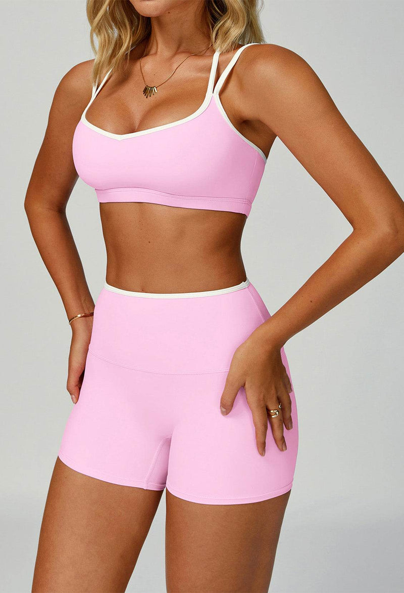 Double Shoulder Straps Sports Bras with Removable Chest Pad