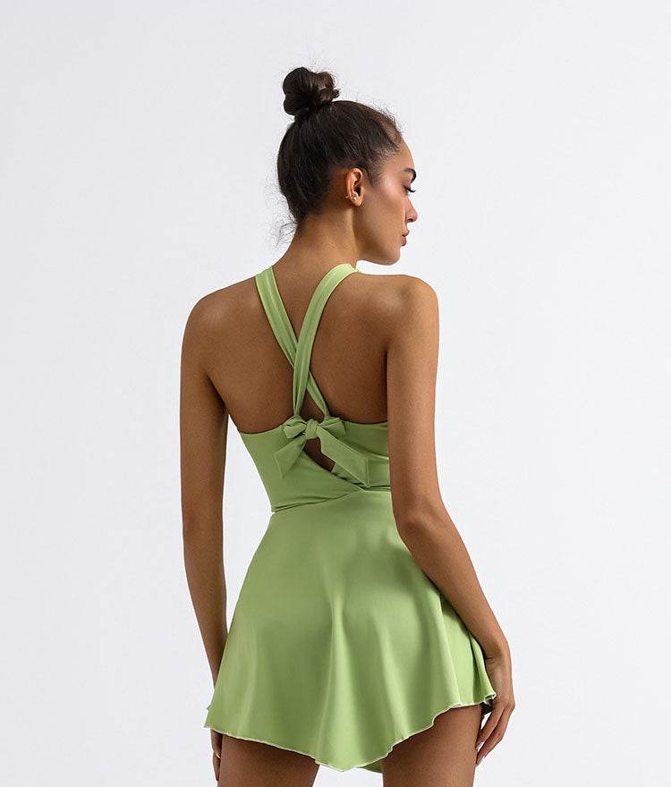 Cross Back Tennis Dress with Built Short