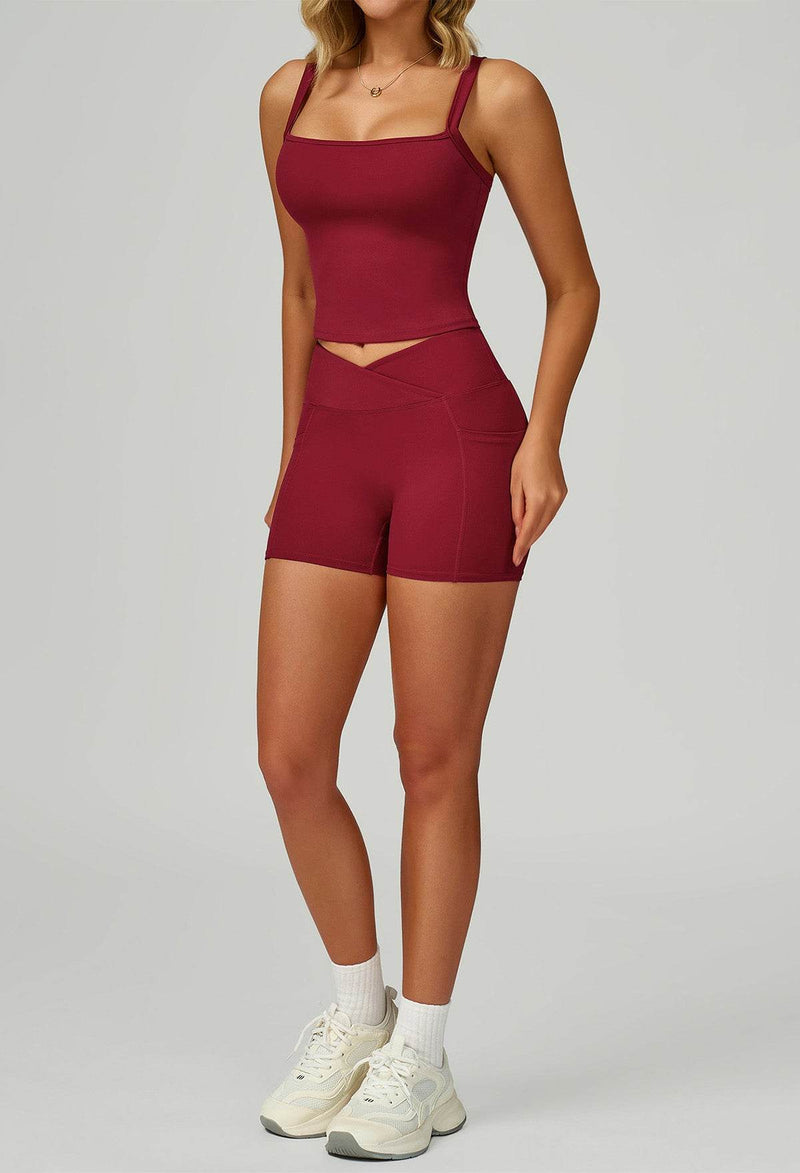 Activewear Set with Wide Strap Tank Top and Short