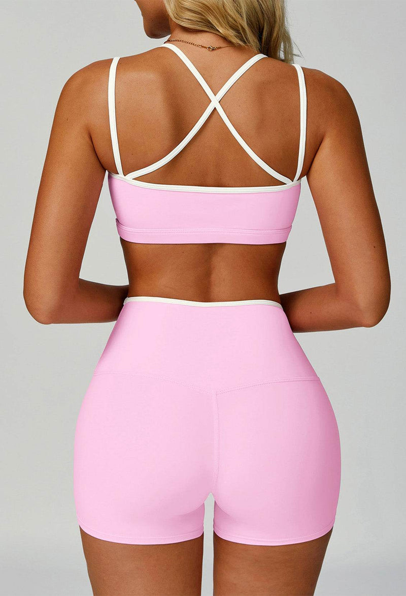 Double Shoulder Straps Sports Bras with Removable Chest Pad