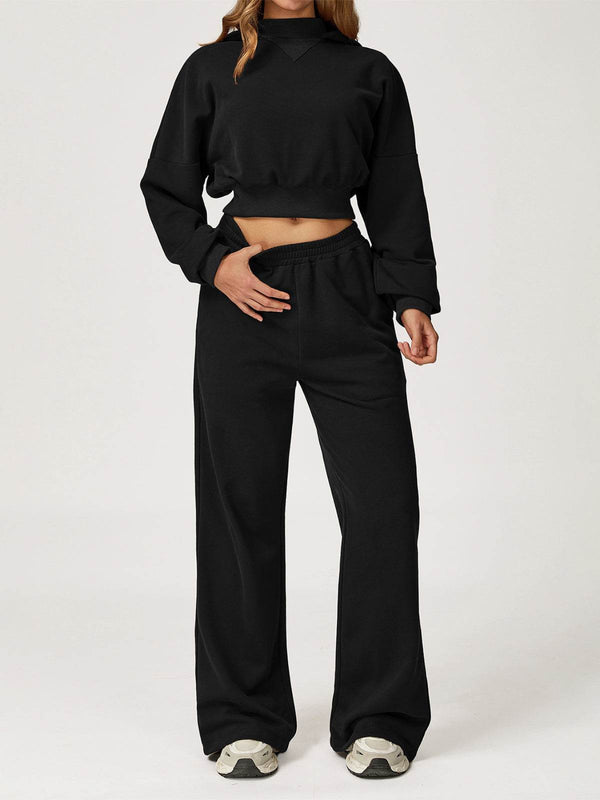 Sport Set with Long Sleeve Crop Sweatshirt and Sweatpant