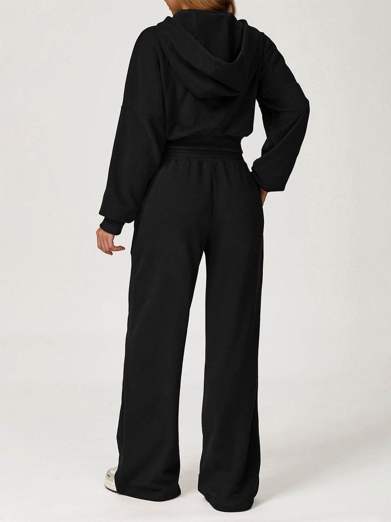 Sport Set with Long Sleeve Crop Sweatshirt and Sweatpant