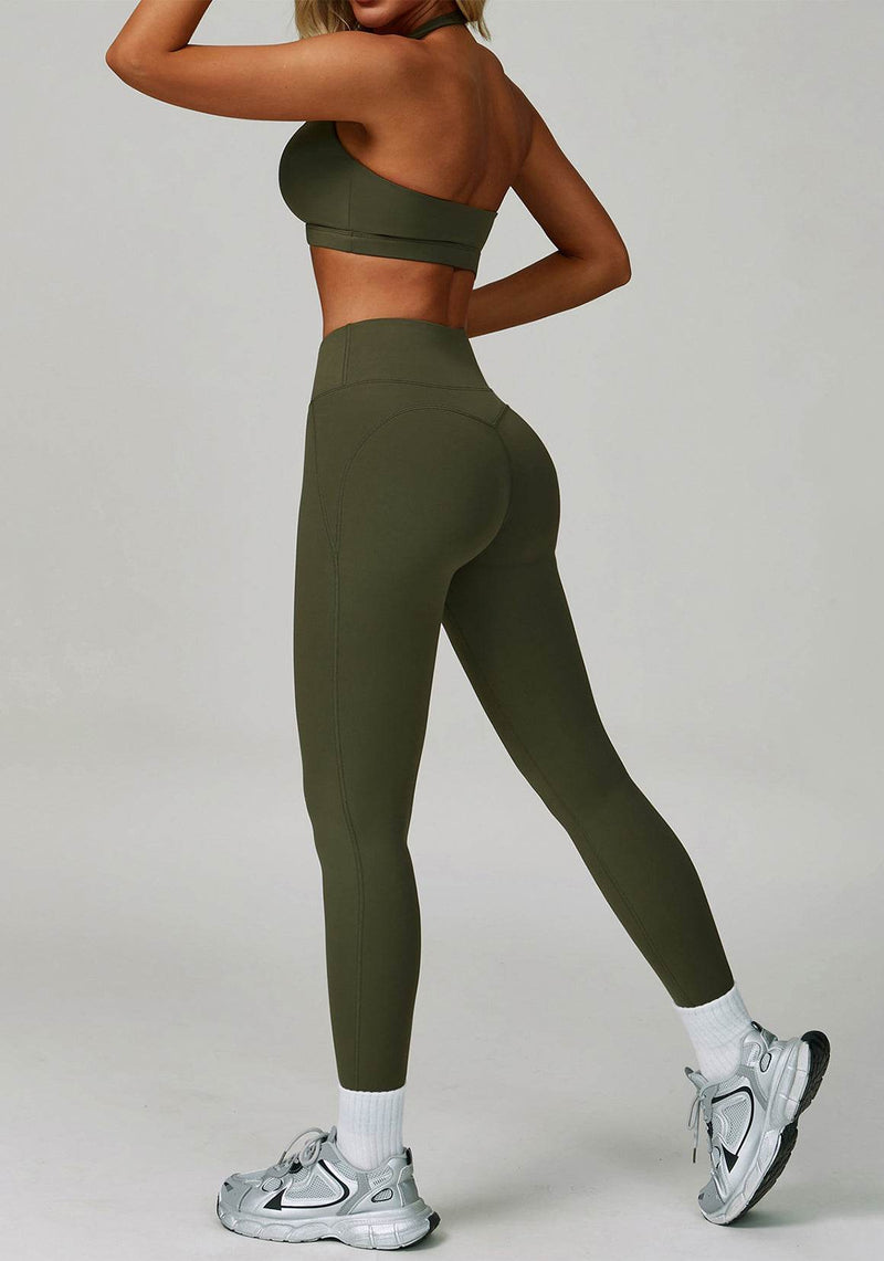 Activewear Set with Halter Sports Bra and Legging