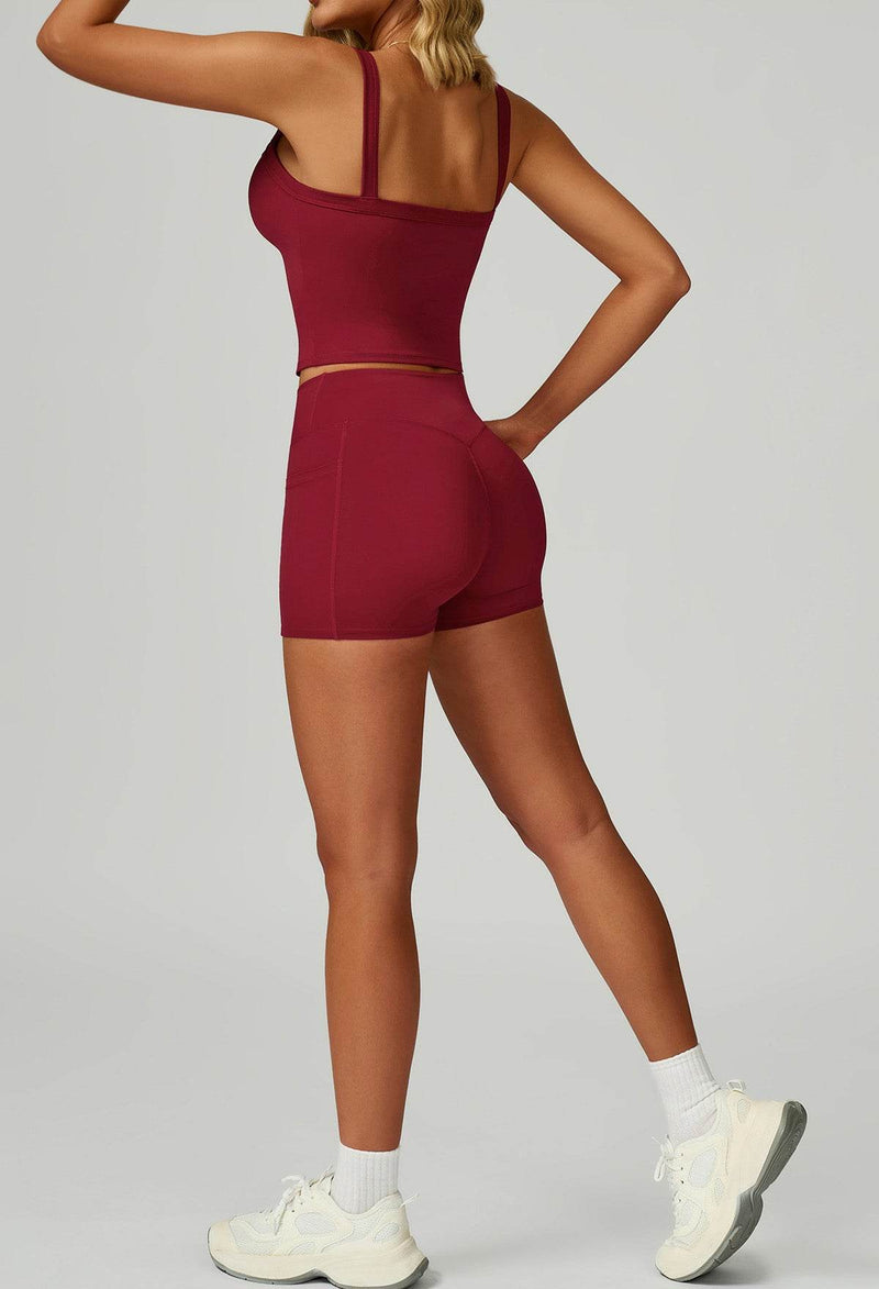 Activewear Set with Wide Strap Tank Top and Short