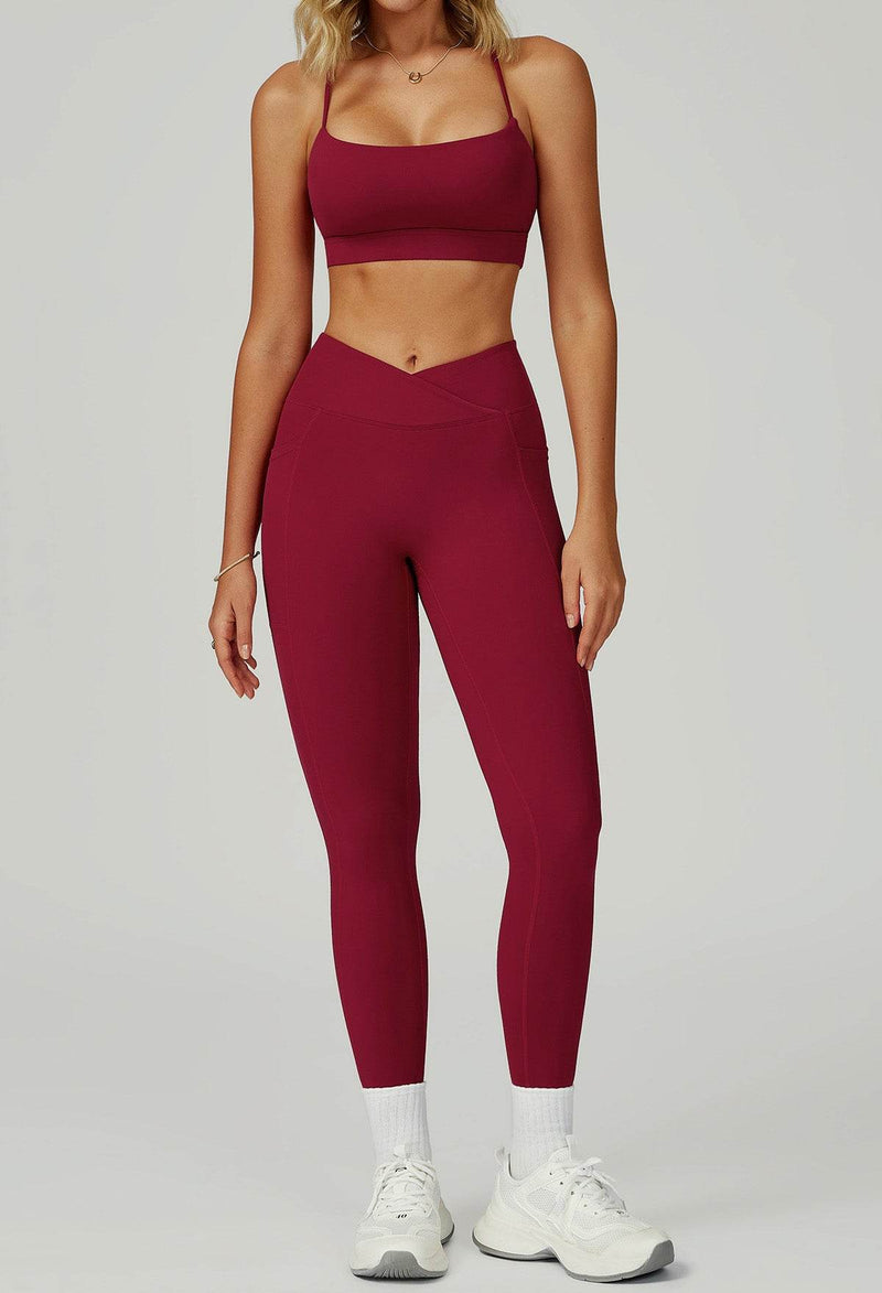 Activewear Set with Cross Back Bra and Legging