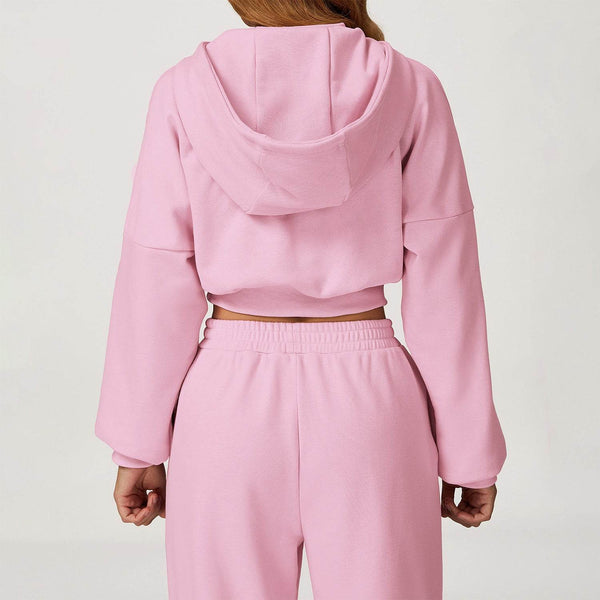 Long Sleeve Crop Sweatshirt Casual Hoodie