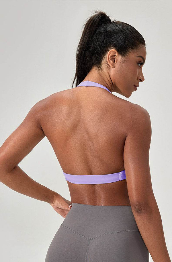 Twist Front Halter Straps Sports Bra